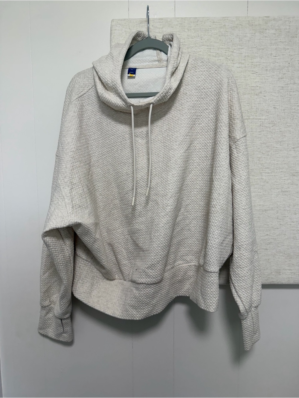 Old Navy Cream Waffle Cowl-Neck Pullover Sweater